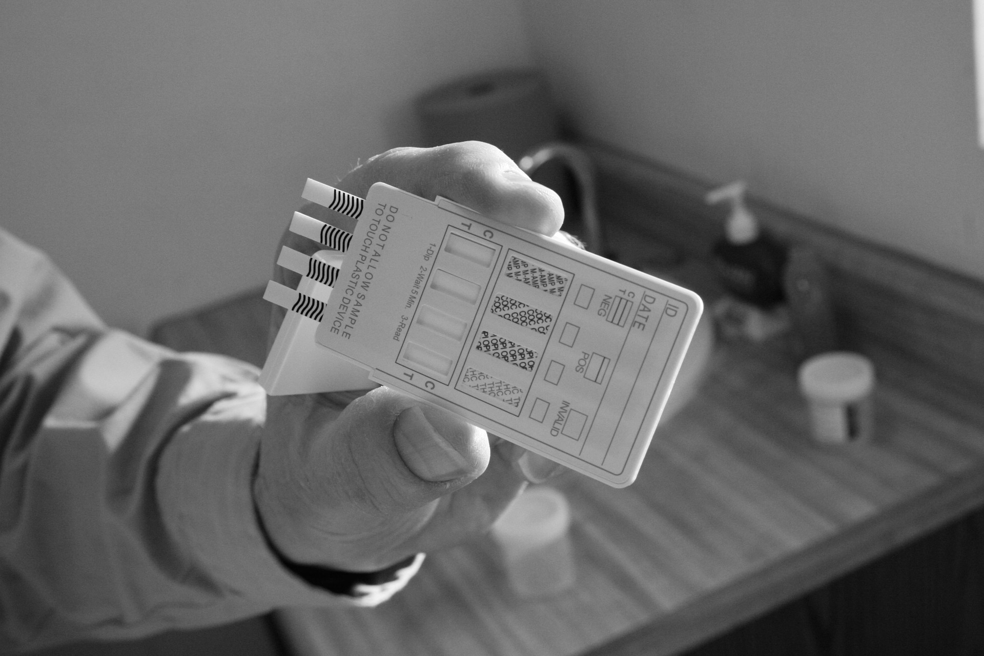 Drug Test Black and White
